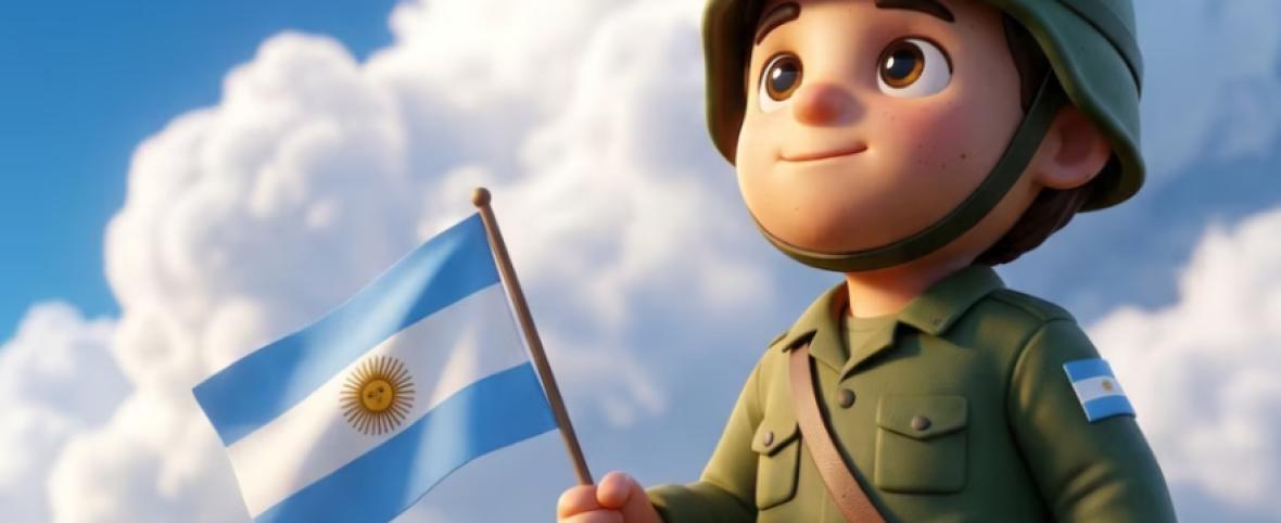 Malvinito, el personaje infantil que, con ayuda de la IA, relata historias de grandes héroes para los más chicos