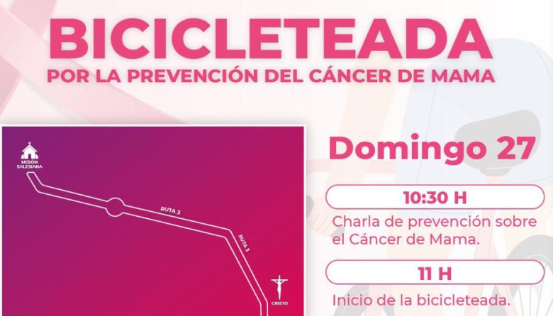 Bicicleteada por la prevención del cáncer de mama en Río Grande