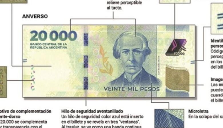 Ya está en la calle el Billete de $20.000