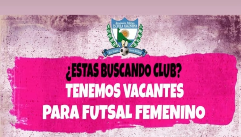 Escuela Argentina de Río Grande con vacantes para el femenino