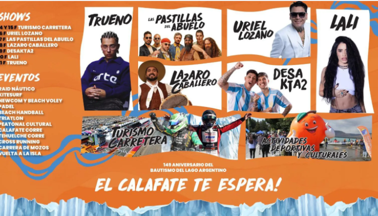 La grilla de artistas de la Fiesta Nacional del Lago Argentino 2026