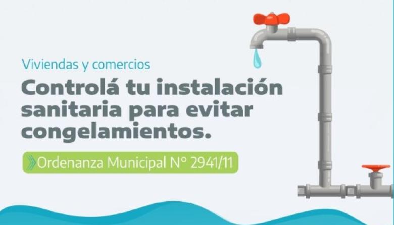 Se Recuerdan las medidas para prevenir el congelamiento de cañerias
